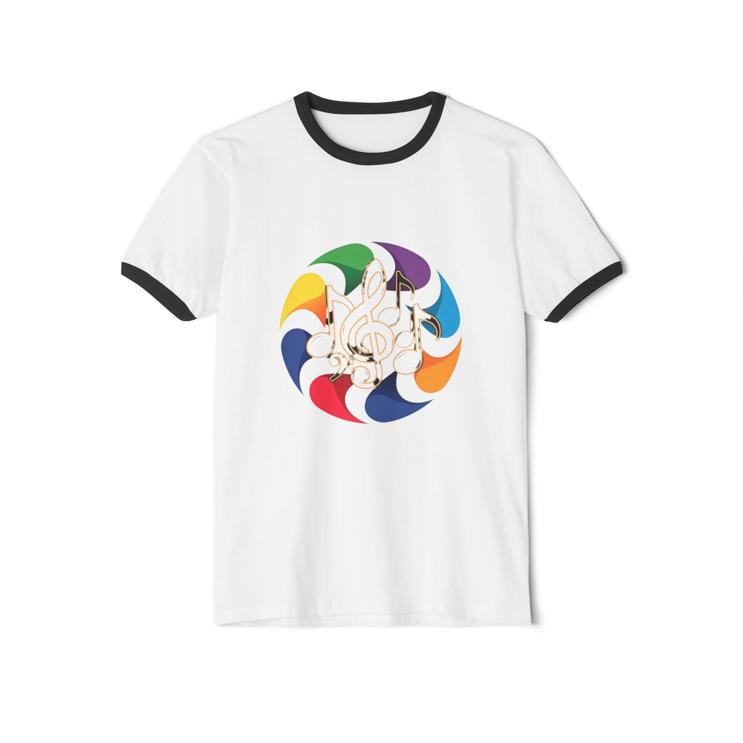 Vintage Rainbow Pinwheel Ringer T-Shirt