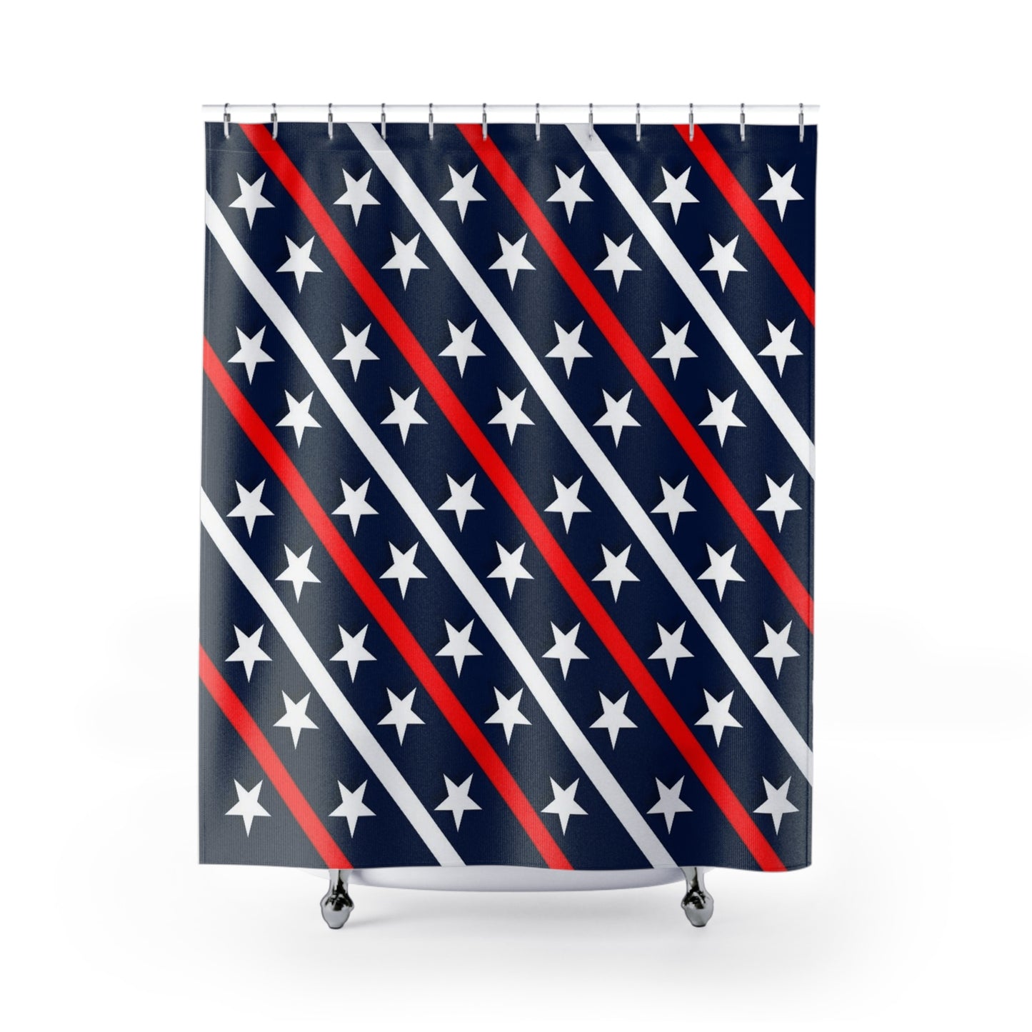Patriotic Shower Curtain | Stars and Stripes Design | Home Decor | Independence Day | Americana Style, Bathroom Accessory, Gift