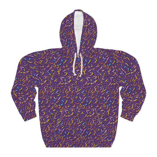 Colorful Patterned Unisex Pullover Hoodie, Casual Wear, Cozy Gift for Friends, Fun Street Style, Perfect for Festivals, Everyday Comfort