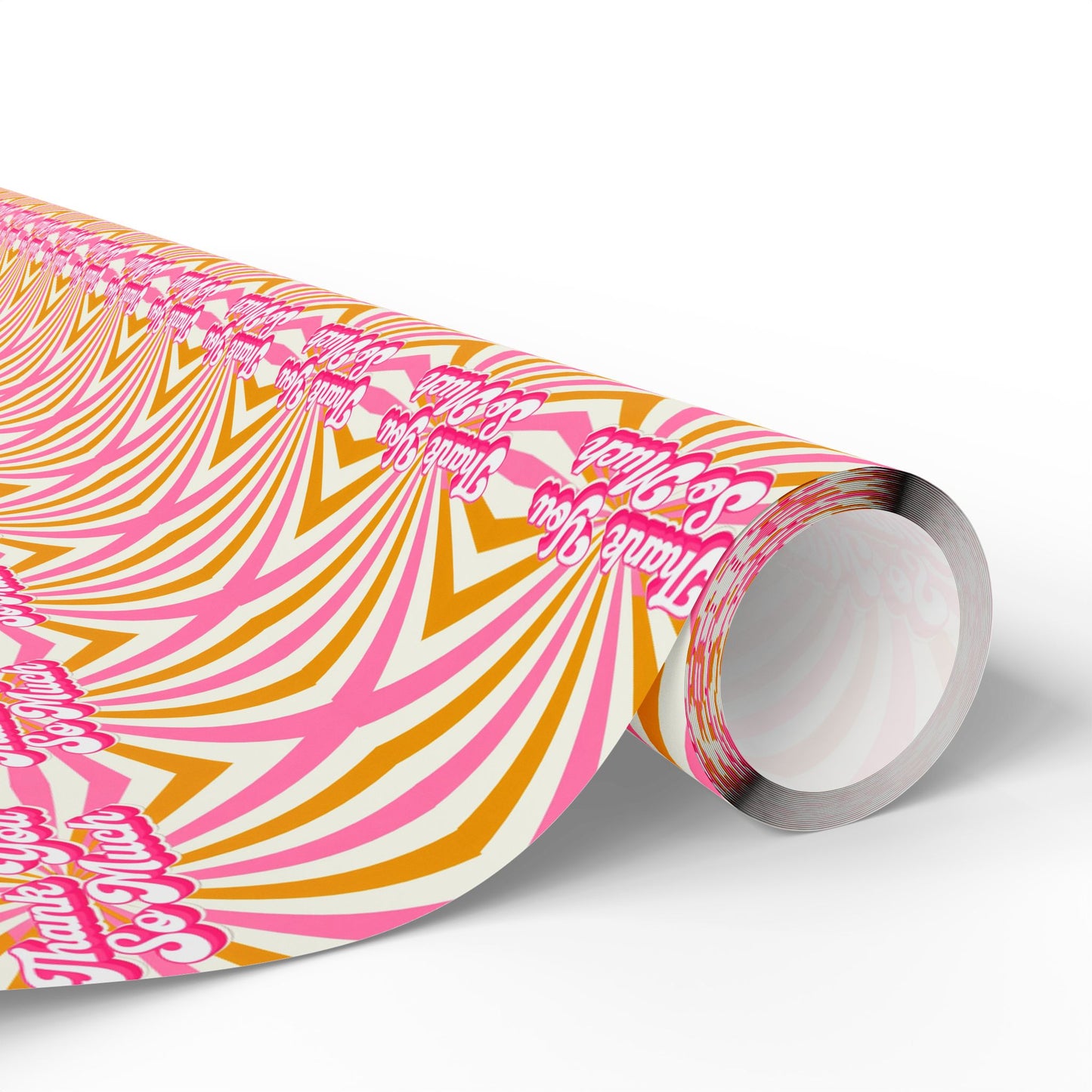 Retro Swirl "Thank You" Wrapping Paper