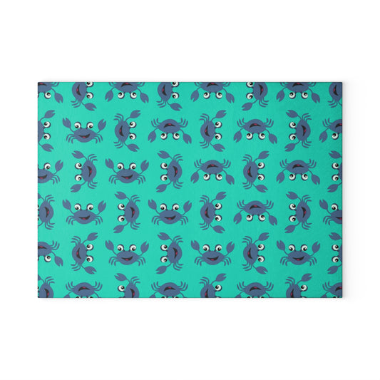 Colorful Crab Glass Cutting Board