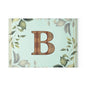 Monogram Glass Cutting Board - Botanical Initial "B" with Rustic Wood Letter