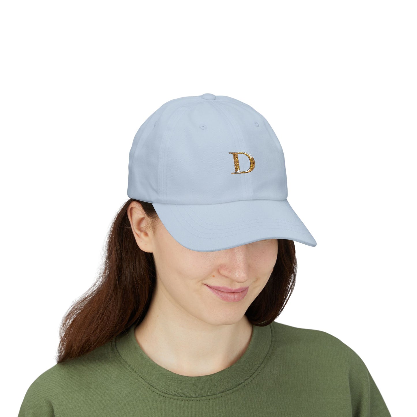 Classic Gold Initial Dad Cap - Letter D