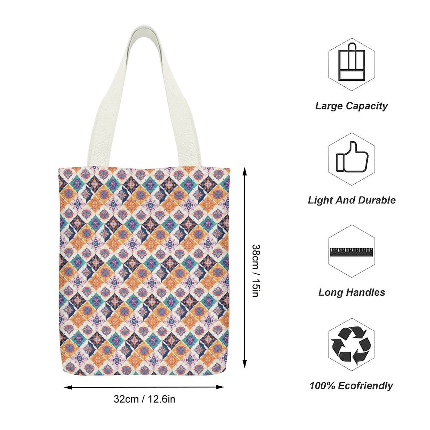 Canvas Material Tote Bags with Interior Pocket
