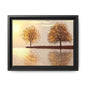 Framed Matte Canvas Wall Art — Golden Autumn Trees Reflection