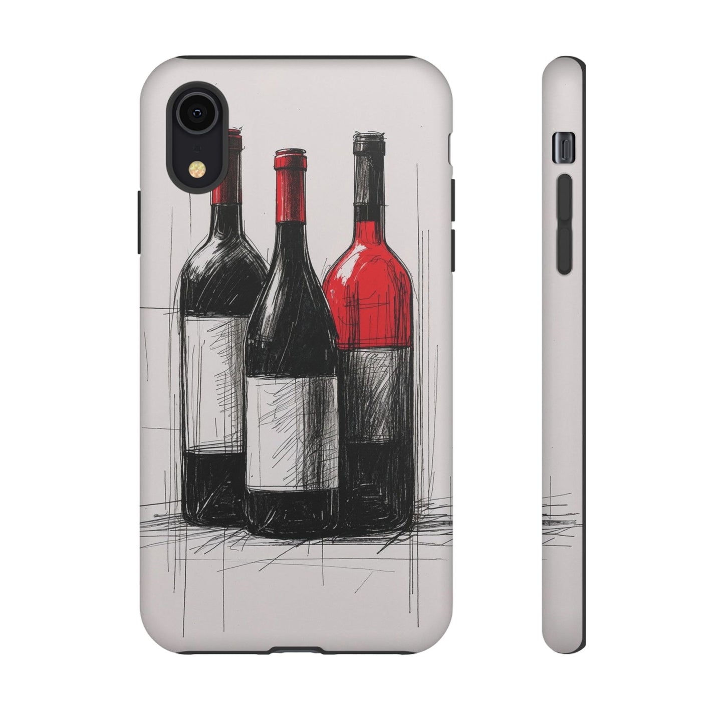 Wine Lover's Phone Case, Tough Phone Cover, Artistic Wine Design, Gift for Wine Enthusiasts, Customizable Case, Unique Wine Art
