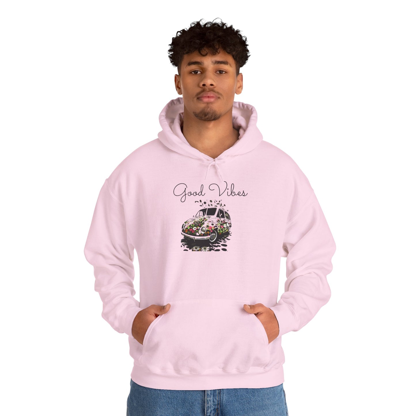 Good Vibes Hooded Sweatshirt - Unisex Heavy Blend, Cozy Gift for Friends, Casual Wear, Summer Outings, Beach Days, Chill Vibes