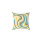 Swirl Retro Throw Pillow — Psychedelic Pastel Wave Decorative Cushion