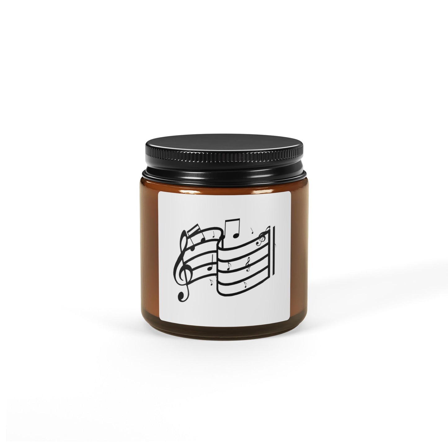 Musical Notes Soy Candle — Amber Jar Scented Candle for Music Lovers