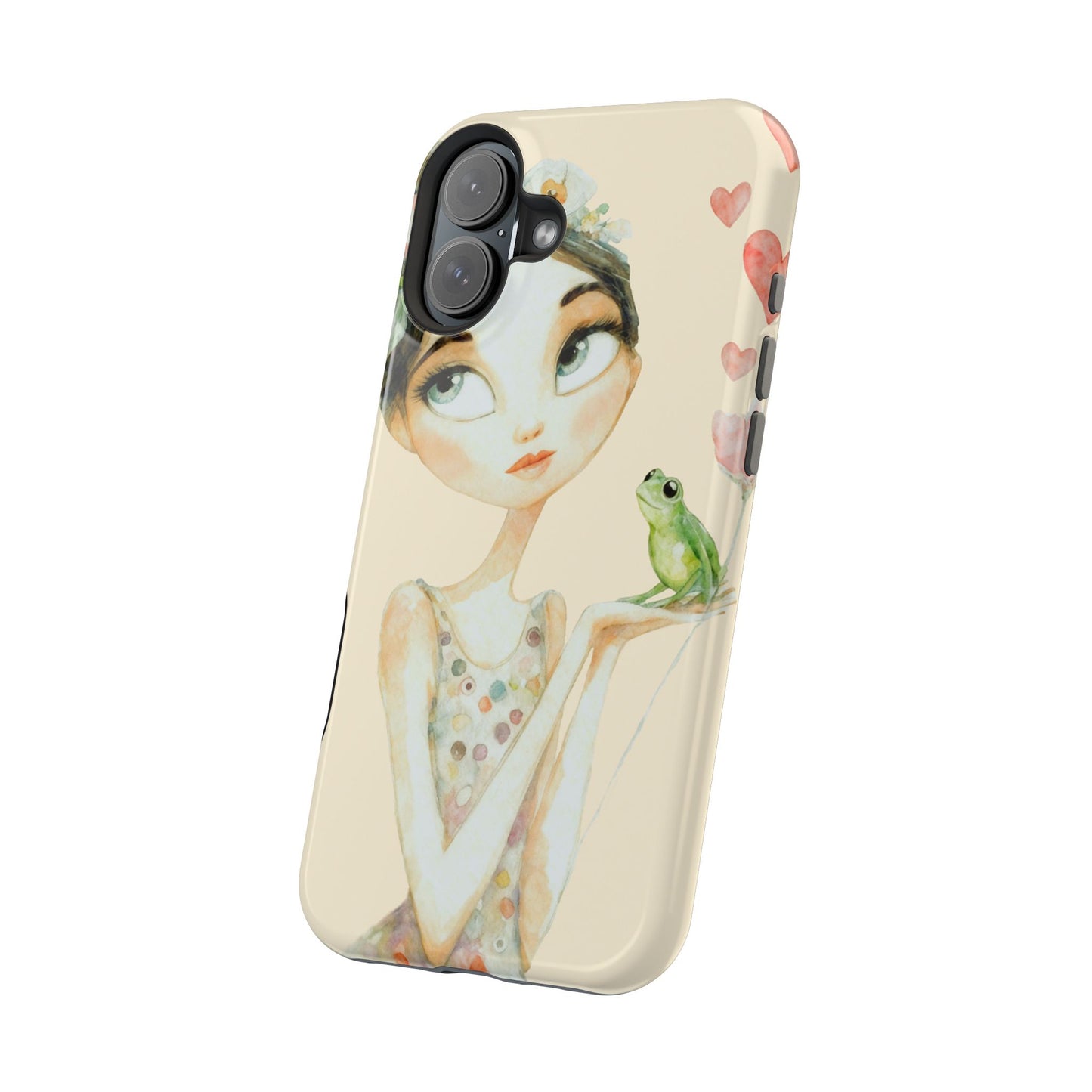 Whimsical Girl with Frog Magnetic Impact Phone Case