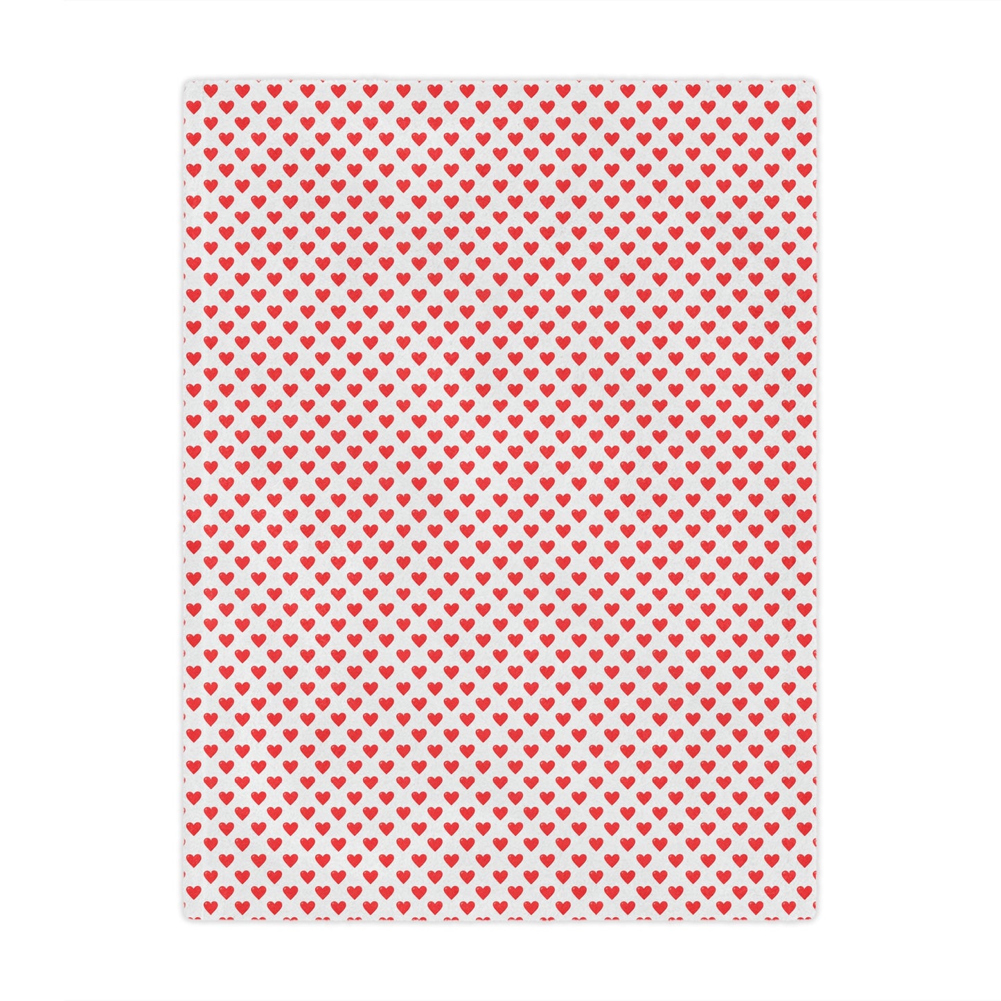 Heart Pattern Minky Blanket — Soft Red Hearts Throw for Valentine's Day & Cozy Gifts