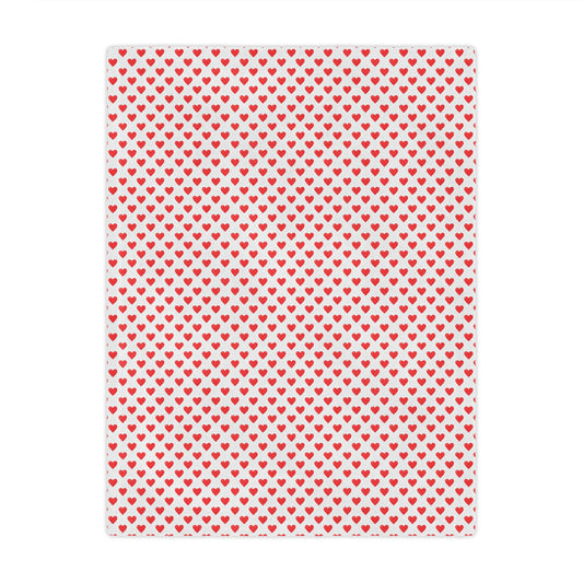 Heart Pattern Minky Blanket — Soft Red Hearts Throw for Valentine's Day & Cozy Gifts