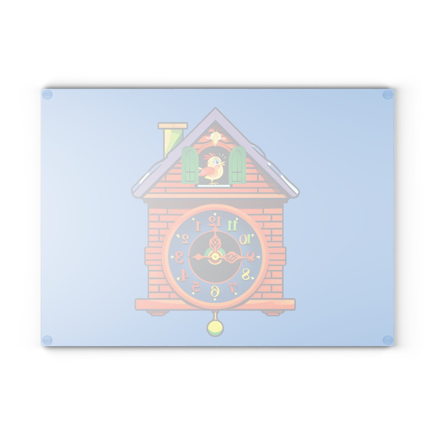 Cuckoo Clock Glass Cutting Board | Kitchen Decor