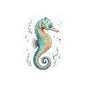 Seahorse Kiss-Cut Sticker — Watercolor Ocean Marine Decal for Laptops & Water Bottles