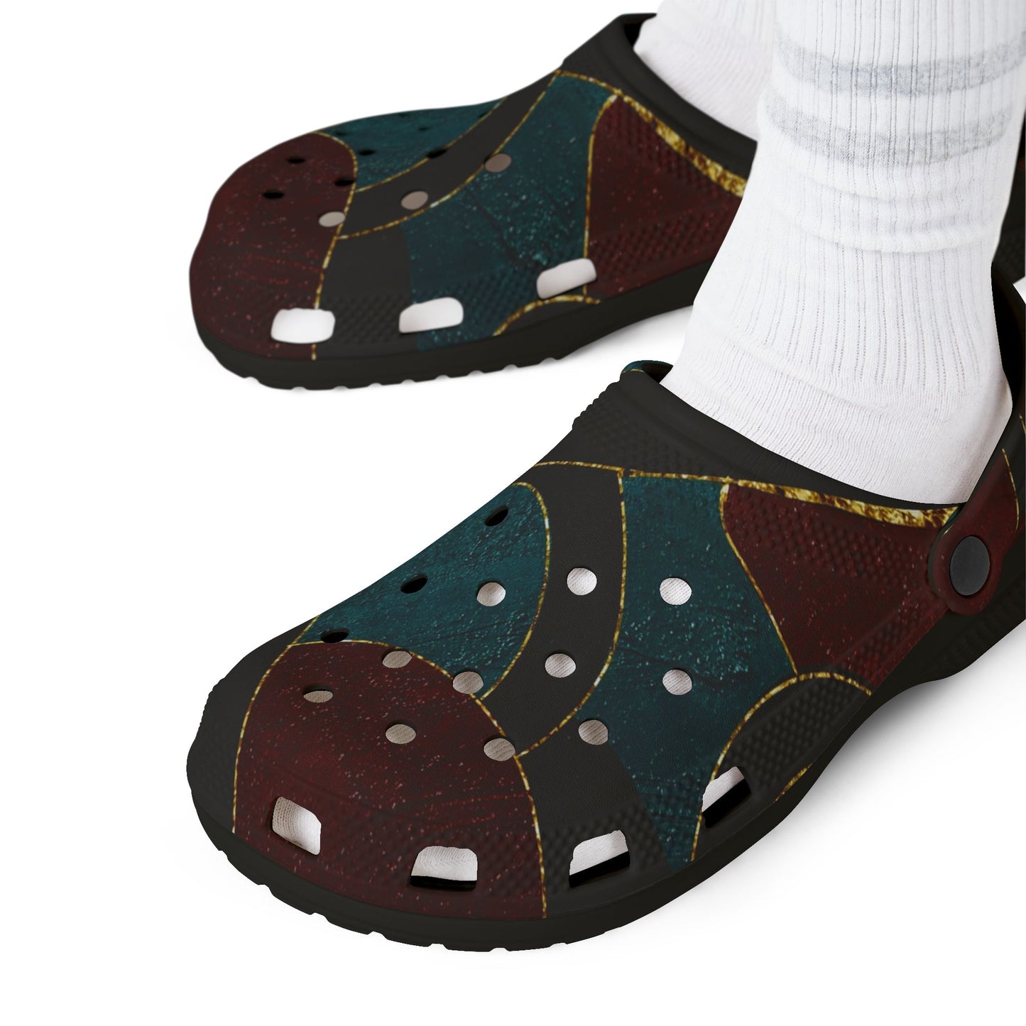 Abstract Polka Dot EVA Clogs — Comfortable Slip-On Rubber Shoes