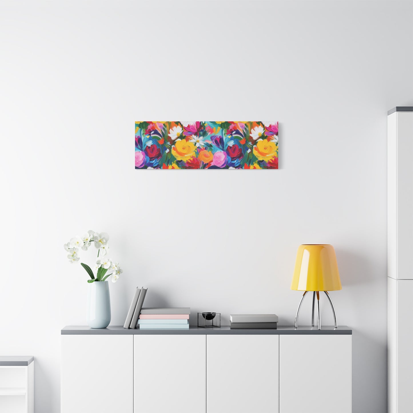 Vibrant Floral Matte Canvas Wall Art — Colorful Garden Print, Stretched 1.25"