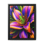 Vibrant Neon Floral Matte Canvas Print — Framed Wall Art