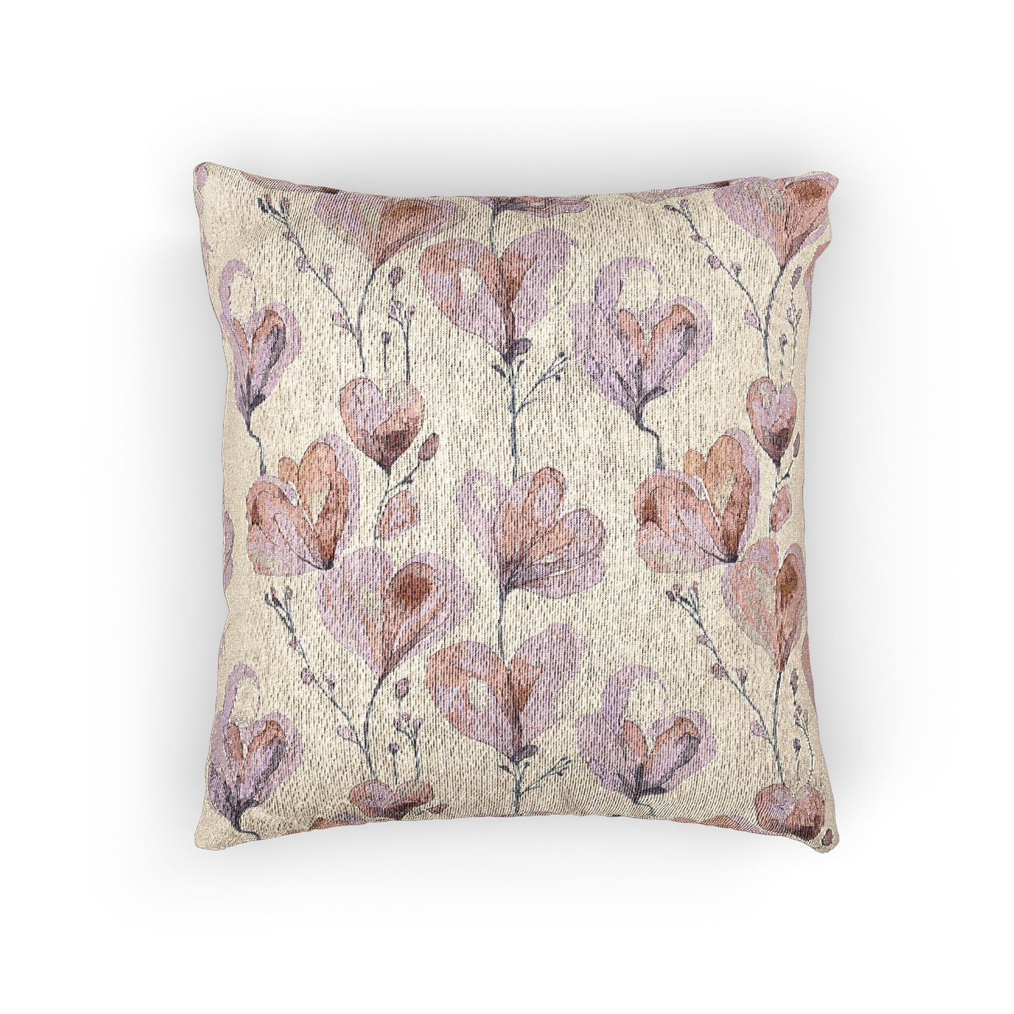 Floral Heart Woven Pillow - Cozy Home Decor for Comfort and Warmth