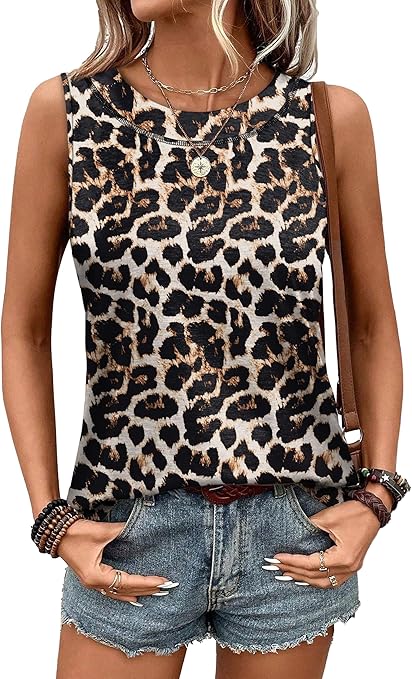 Tank Tops for Women Summer Outfits 2026 Crewneck Spring Casual Sleeveless Shirts Blouses Clothing