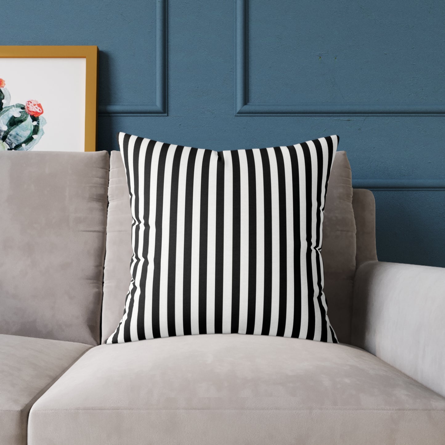 Black & White Vertical Stripe Throw Pillow — Modern Decorative Cushion