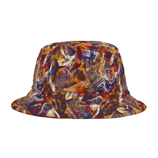 Abstract Swirl Bucket Hat — Colorful Psychedelic All-Over-Print
