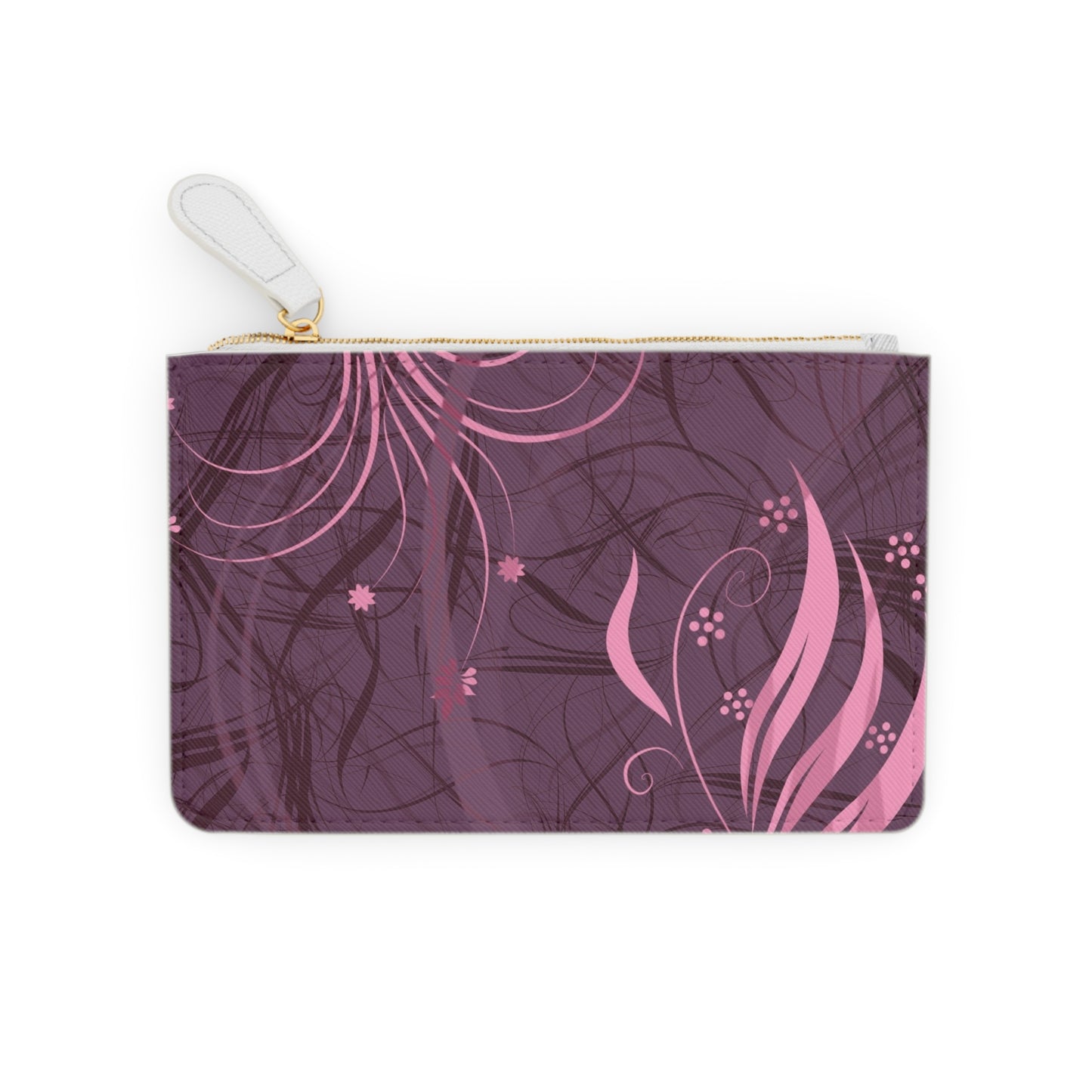 Floral Swirl Mini Clutch — Pink & Plum Compact Wristlet