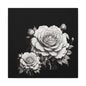 Monochrome Rose Canvas Print — Black & White Floral Wall Art