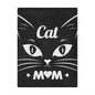 Cat Mom Minky Blanket – Soft Black Cat Face Throw for Pet Lovers