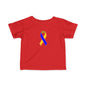 Infant Fine Jersey Tee with Blue and Yellow Ribbon, Cute Baby T-Shirt, Baby Shower Gift, Toddler Apparel, Infant Outfit, Newborn Clothes