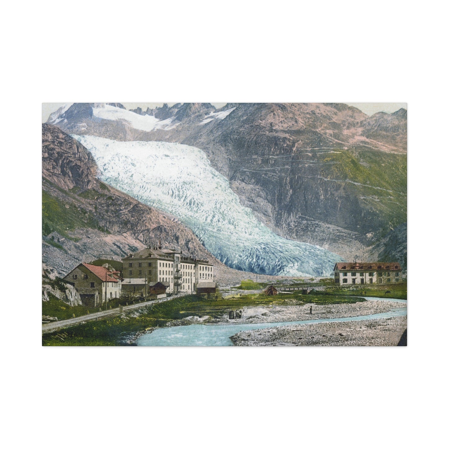 Glacier Village Matte Canvas Print