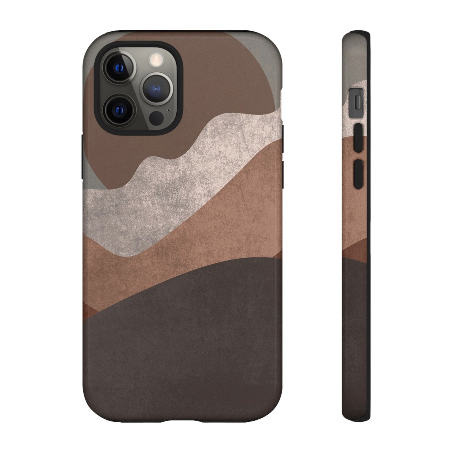 Abstract Earthtone Phone Case — Brown Layered Rugged Tough Case