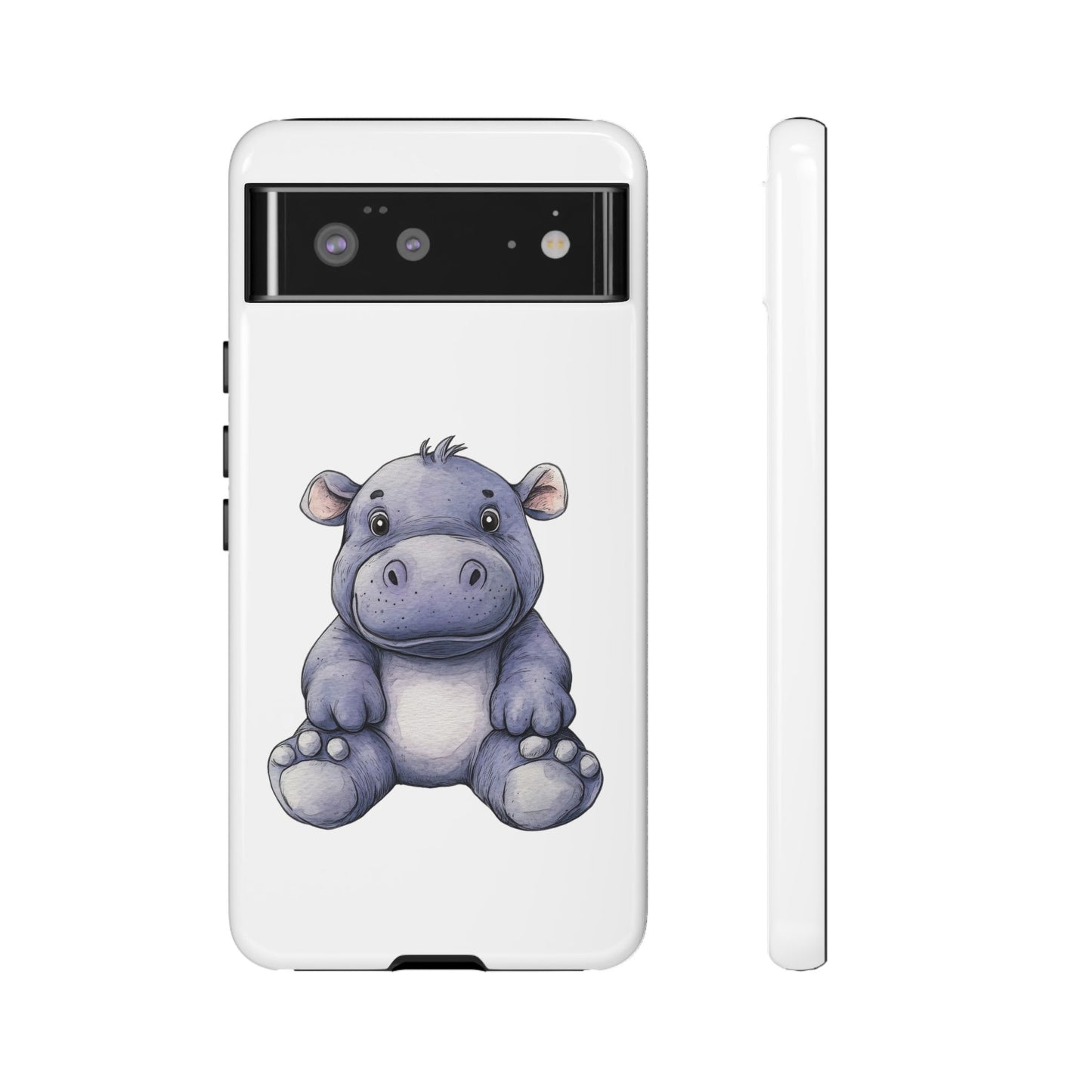 Cute Hippo Phone Case, Unique Tough Cases, Animal Lover Gift, Cute Animal Design, Baby Animal Phone Accessory