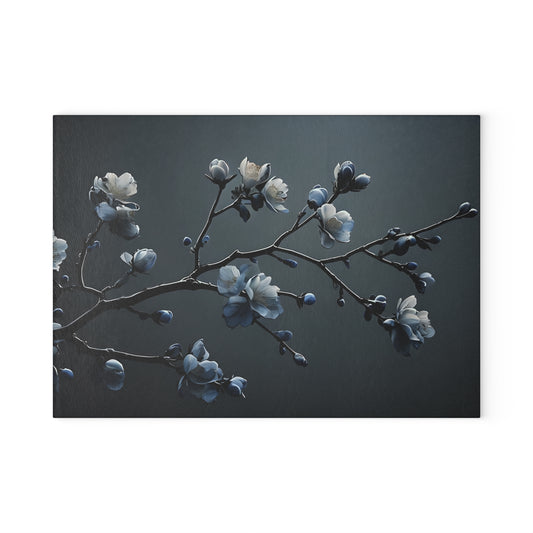 Floral Glass Cutting Board - Elegant Kitchen Decor, Unique Gift for Chefs