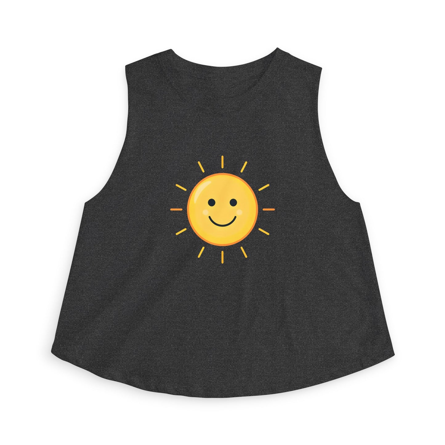 Smiley Sun Crop Top — Cute Sunny Face Women's Tank
