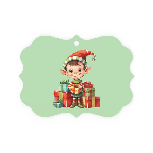 Christmas Elf Metal Ornament, Holiday Decoration, Gift Tag, Tree Decor, Unique Keepsake, Festive Charm