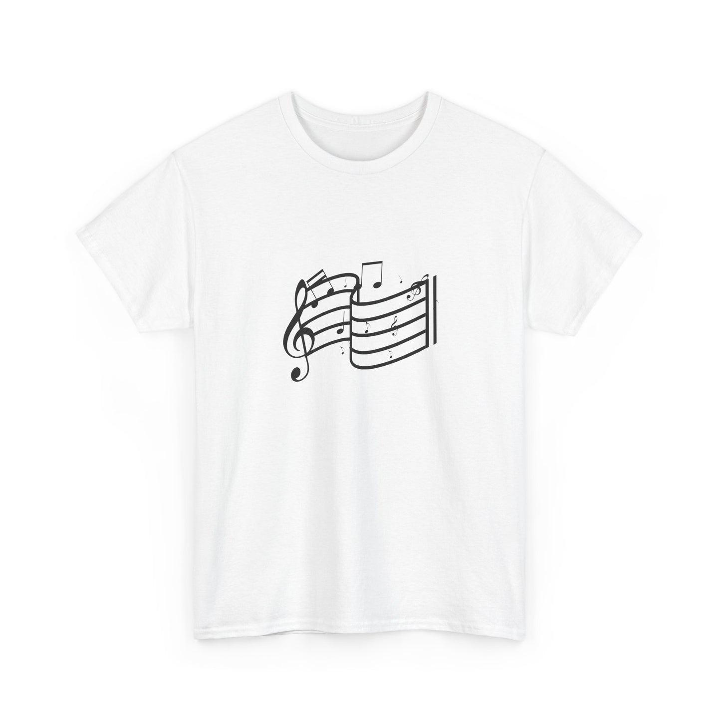 Music Notes T‑Shirt — Minimalist Sheet Music Tee for Musicians & Music Lovers