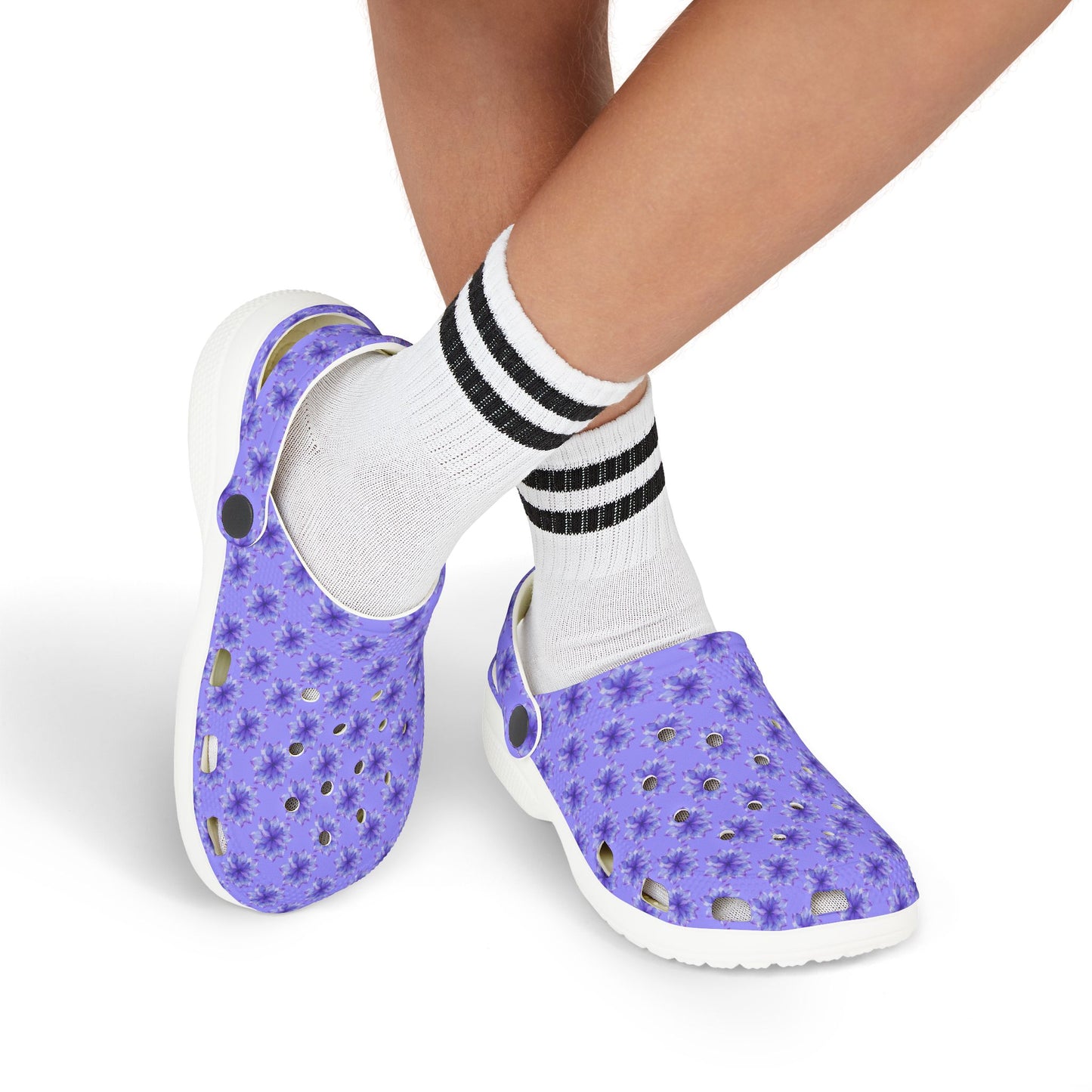 Kids Purple Tie-Dye EVA Foam Clogs — Lightweight Waterproof Garden & Play Shoes