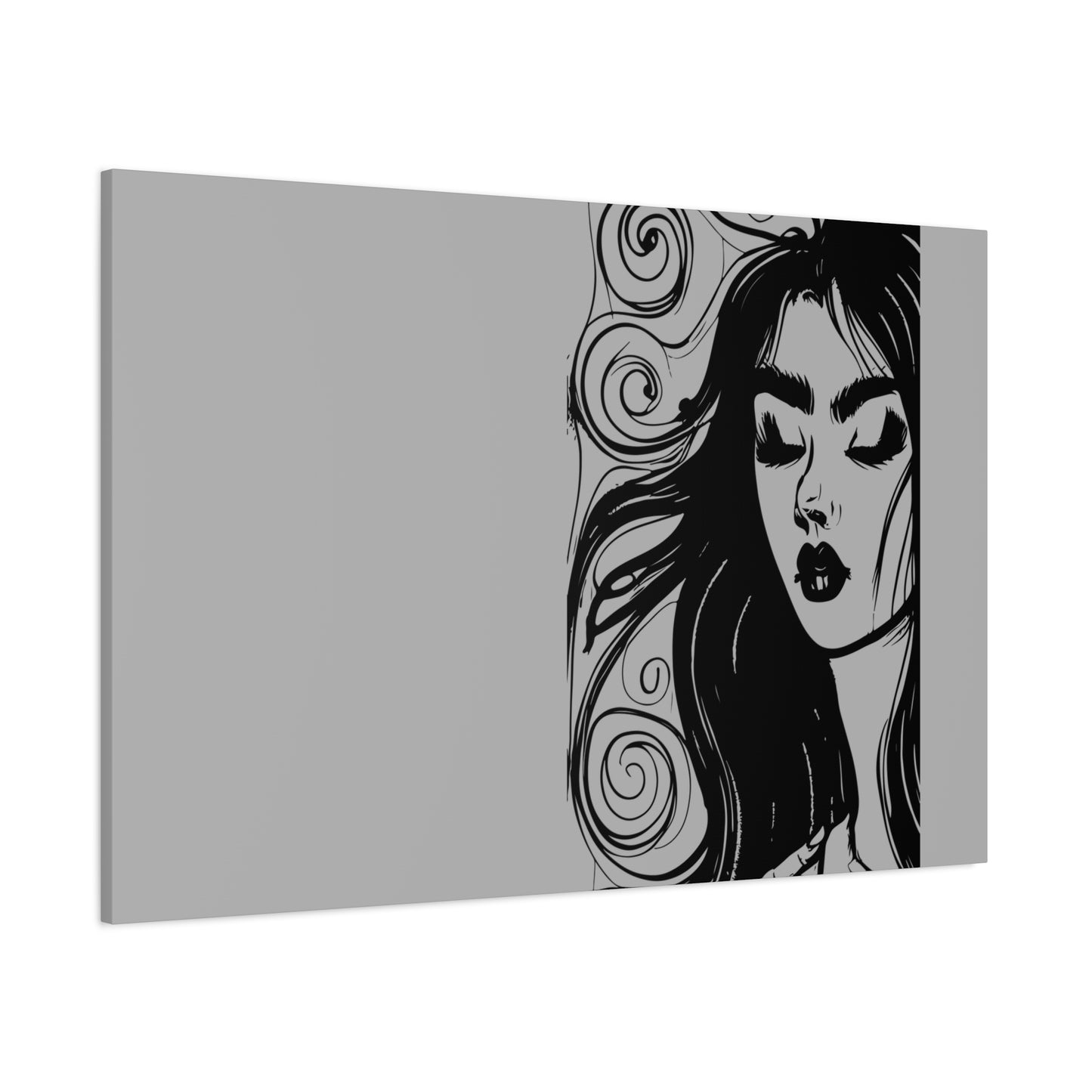 Gothic Woman Portrait Canvas Art — Matte Stretched Wall Decor