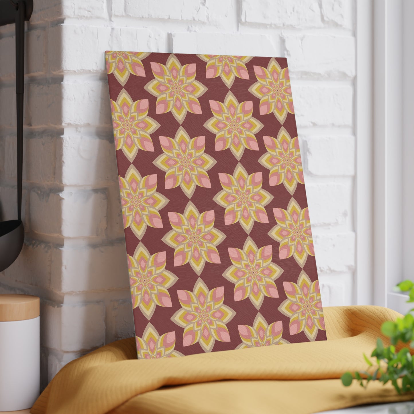 Elegant Floral Glass Cutting Board - Kitchen Decor, Gift for Her, Housewarming, Wedding Registry, Cooking Essential
