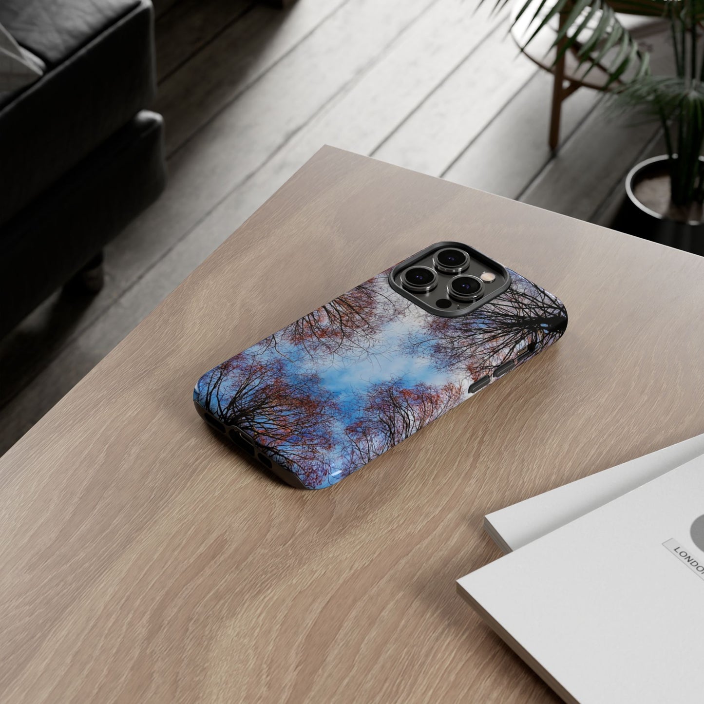 Skyward Trees Phone Case — Nature Forest Canopy Protective Tough Case