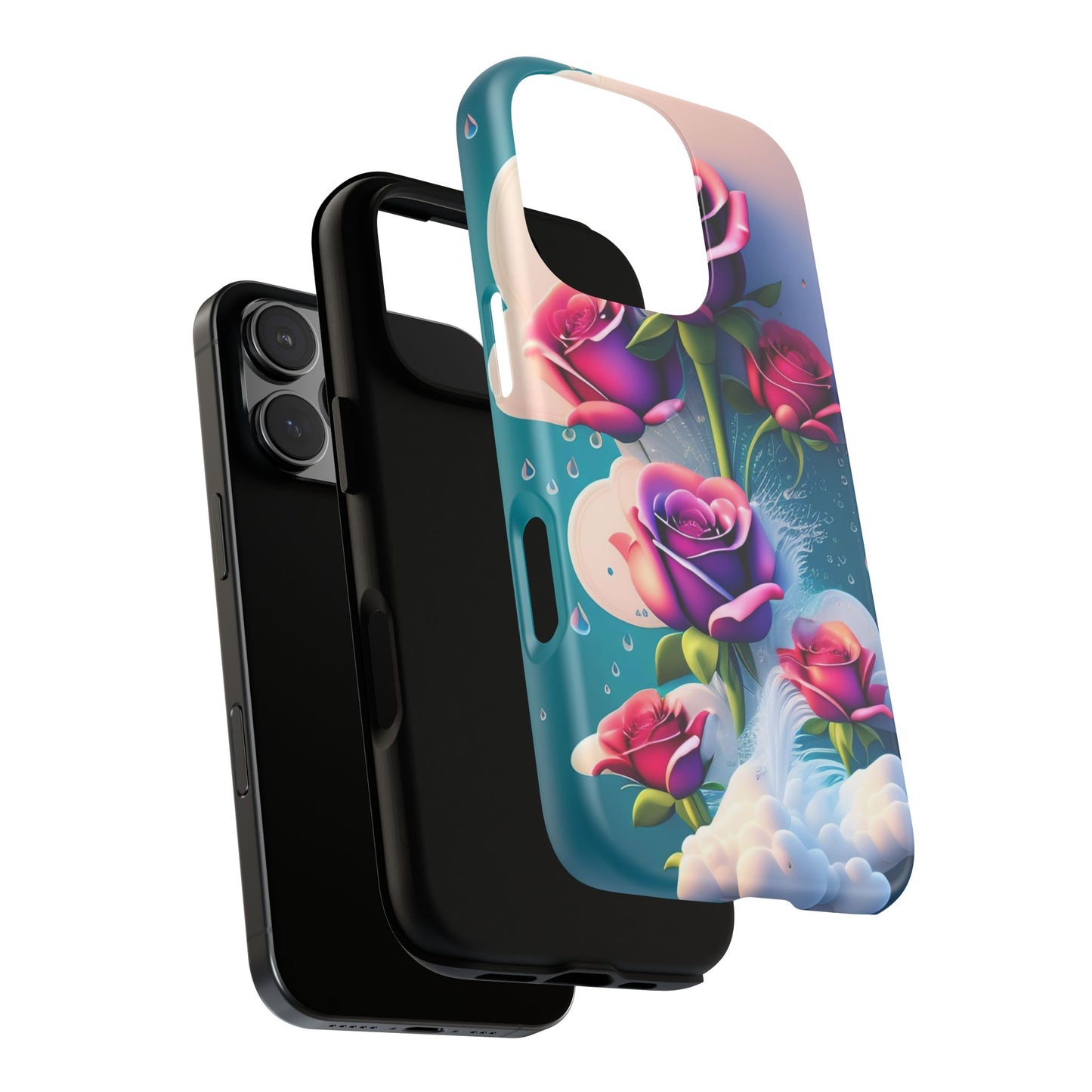 Floral Dream Tough Phone Case — Rose Bouquet Clouds Design