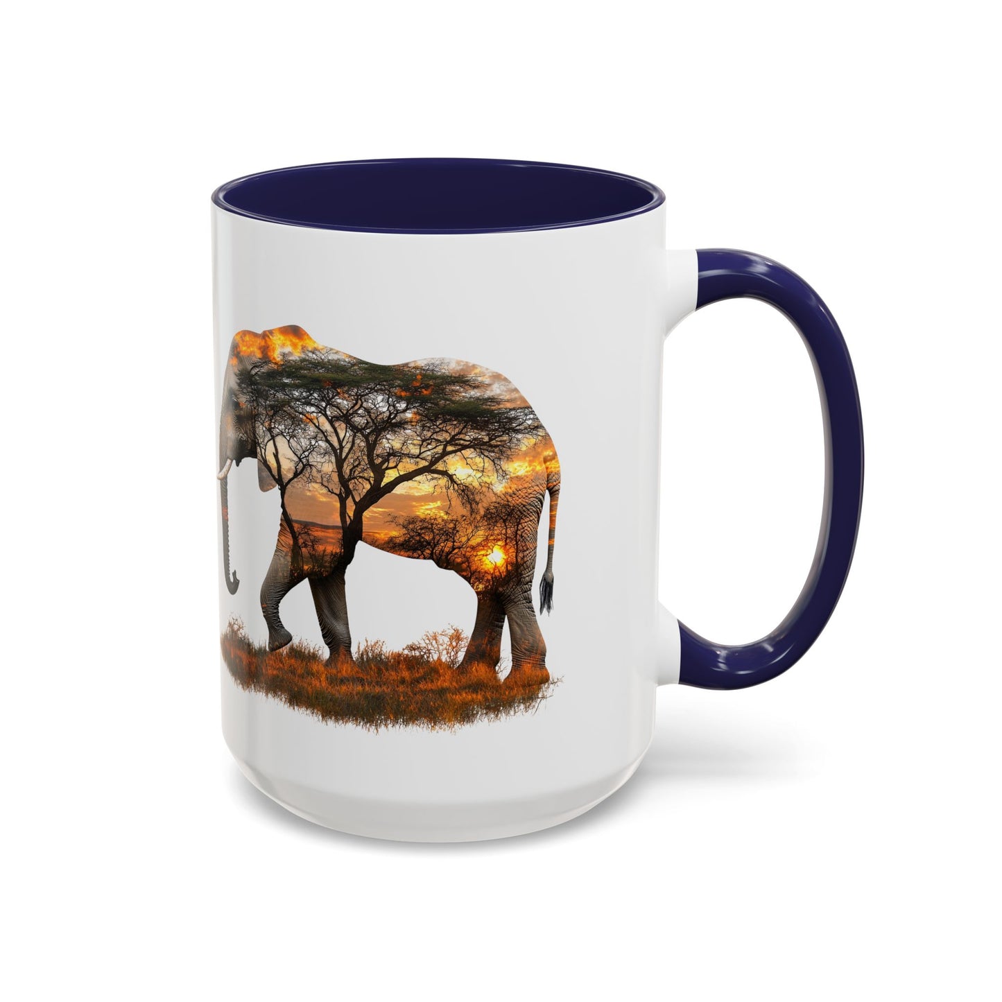 Elegant Elephant Accent Coffee Mug - Nature Lover Gift, Animal Lover Mug