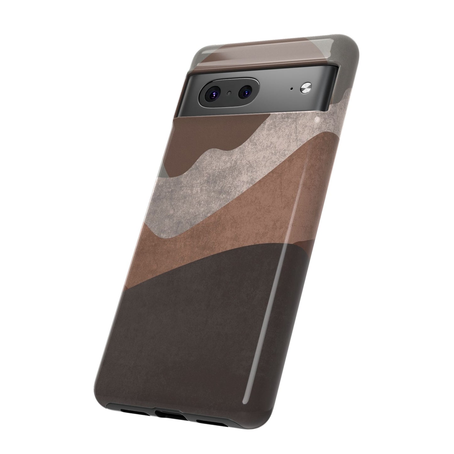 Abstract Earthtone Phone Case — Brown Layered Rugged Tough Case