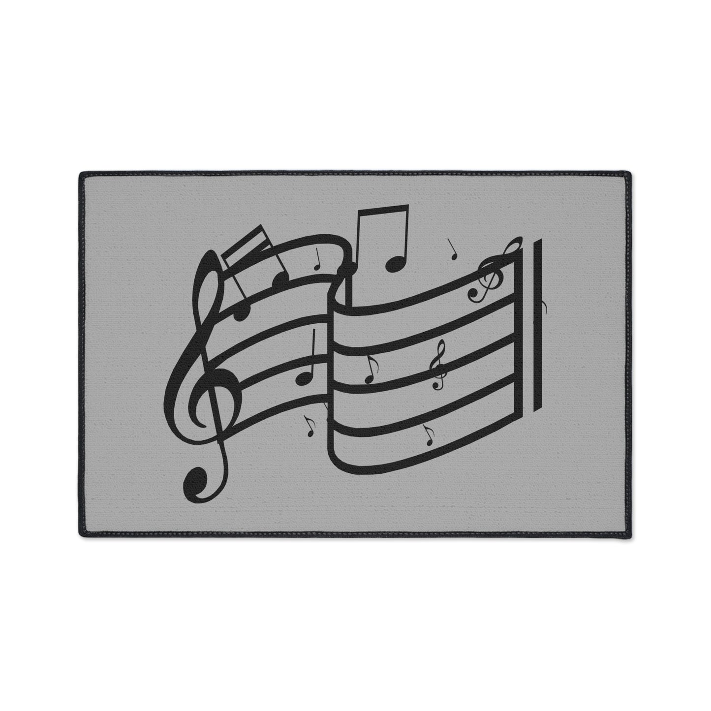 Musical Notes Heavy-Duty Floor Mat — Clef & Staff Design for Music Rooms