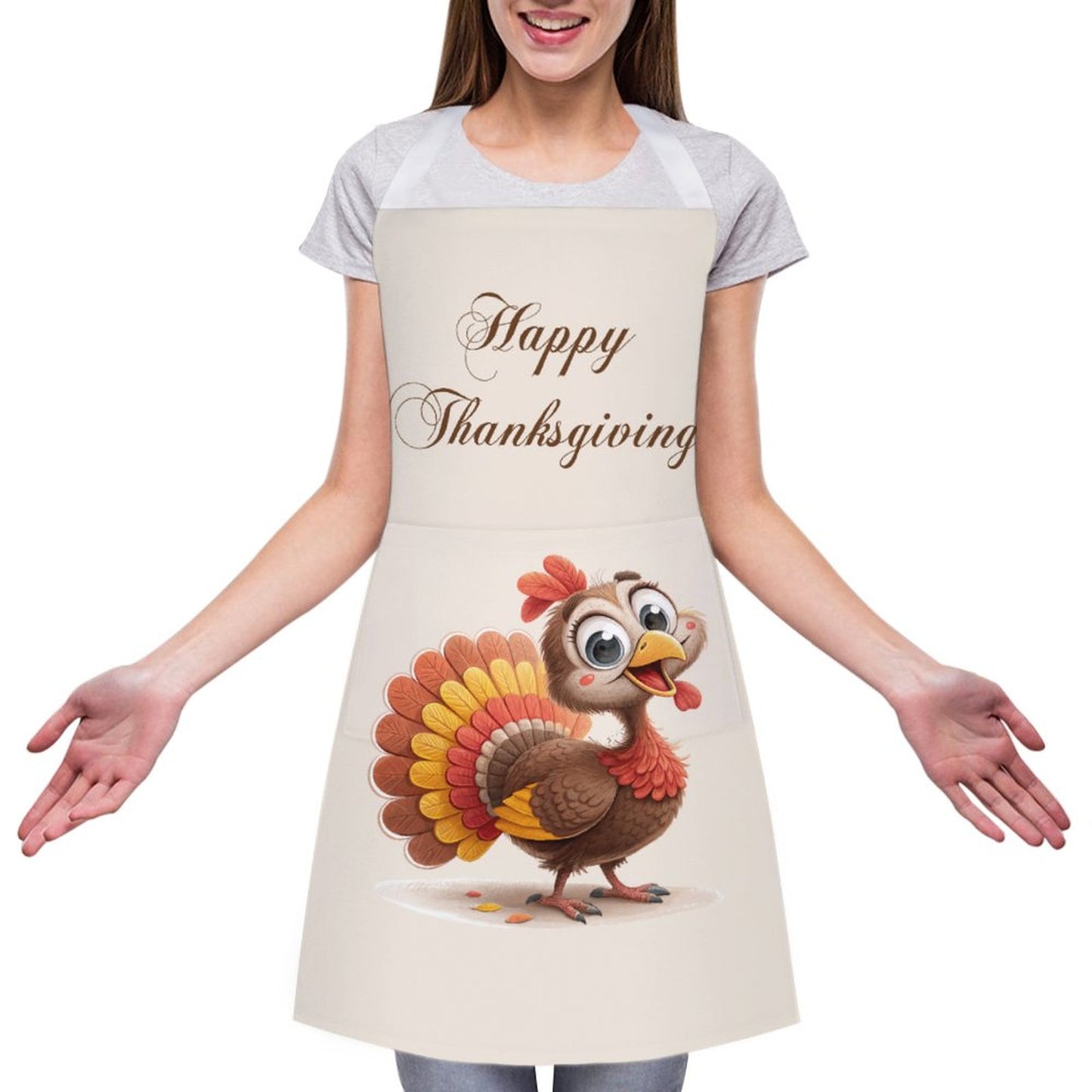 Adult Apron with Pocket - Happy Thanksgiving