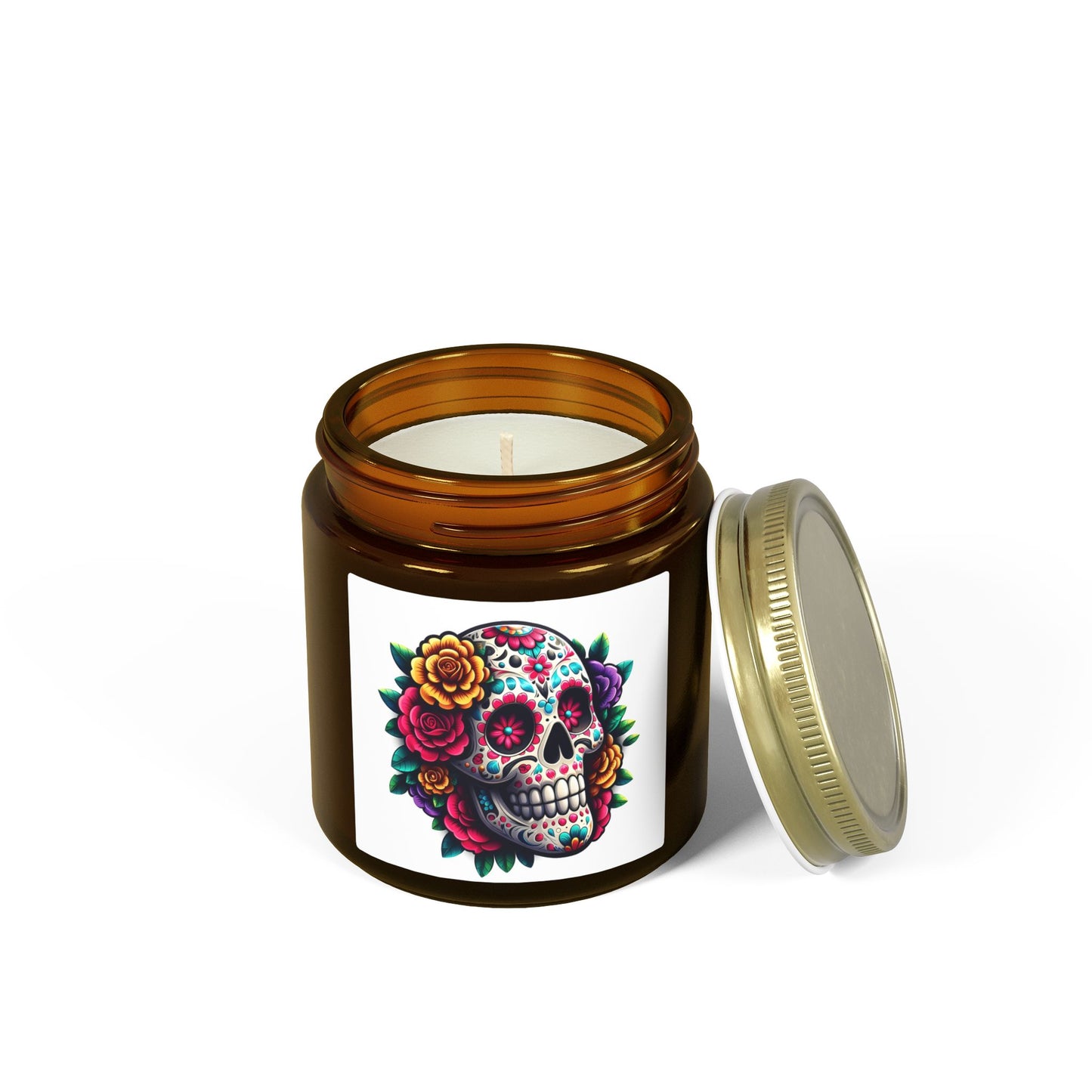Day of the Dead Coconut Apricot Scented Candle (4oz & 9oz)