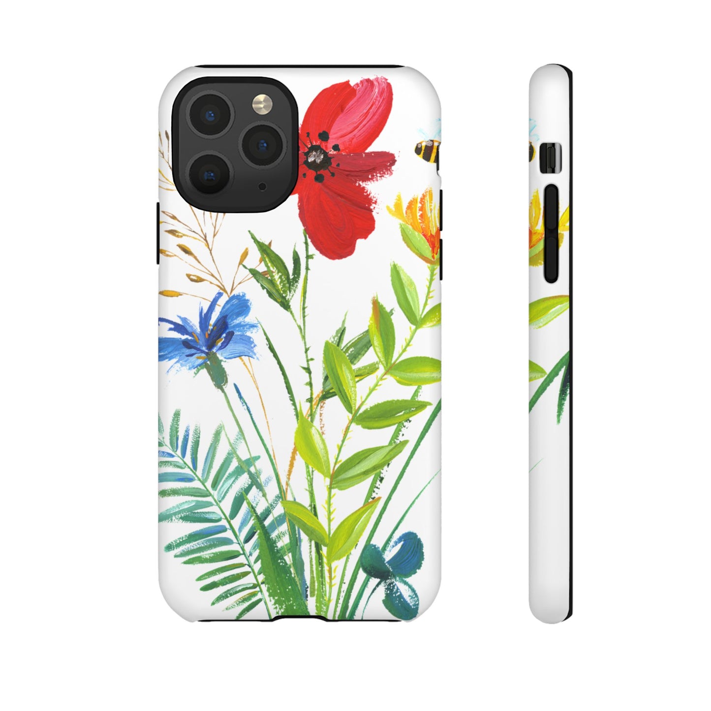 Floral Watercolor Tough Phone Case — Wildflower Bouquet Protective Cover