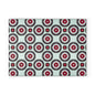 Retro Geometric Glass Cutting Board — Mint & Burgundy Pattern