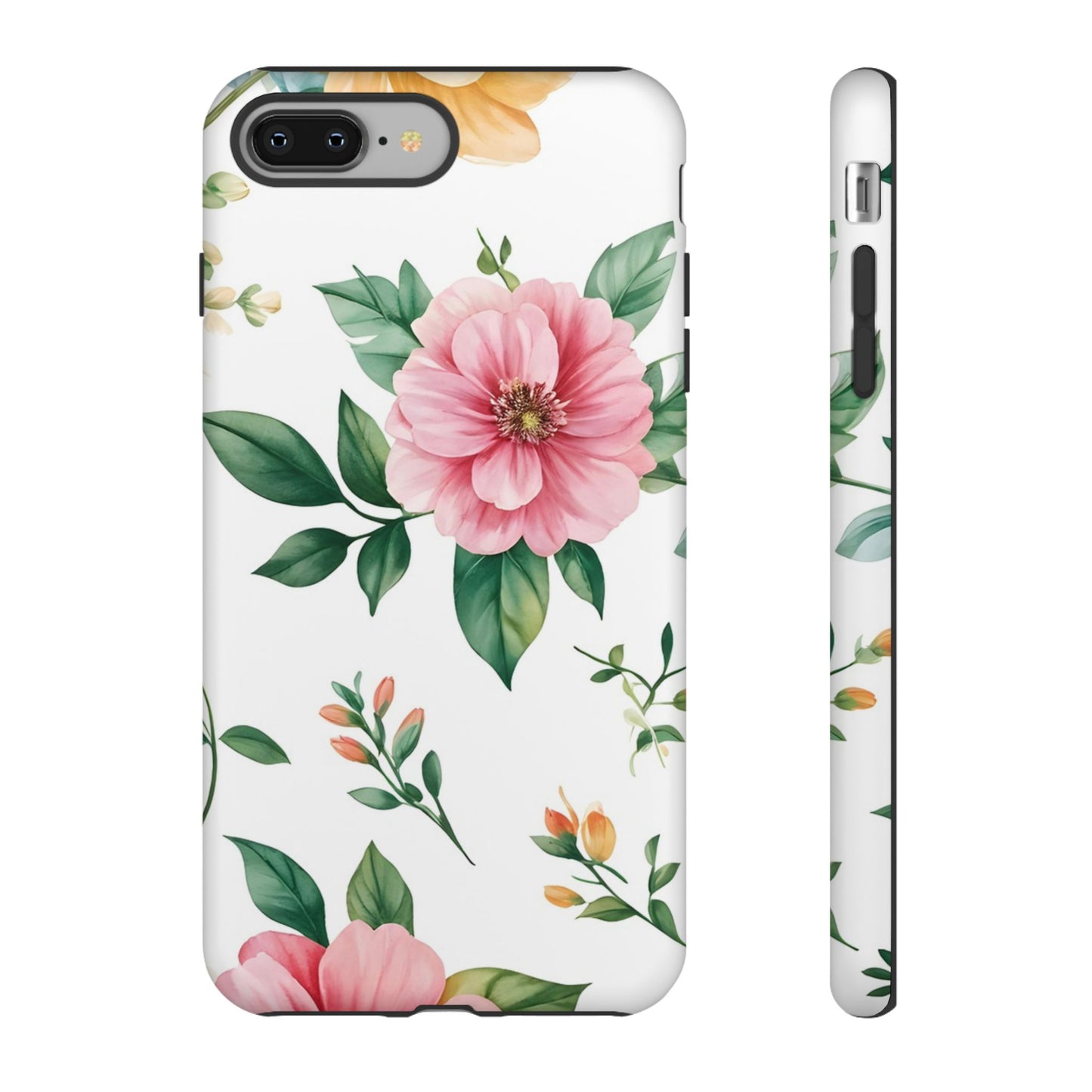 Floral Tough Phone Case — Pink Peony Protective Phone Cover