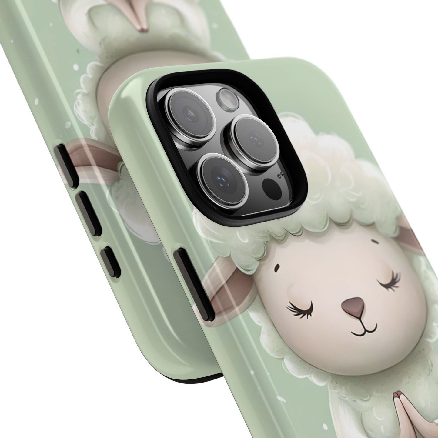 Meditating Lamb Phone Case — Cute Pastel Protective iPhone Cover